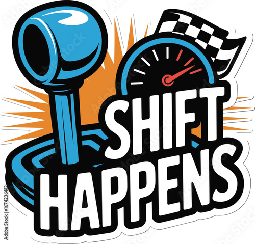 Vector illustration of an abstract retro radio background with Shift Happens