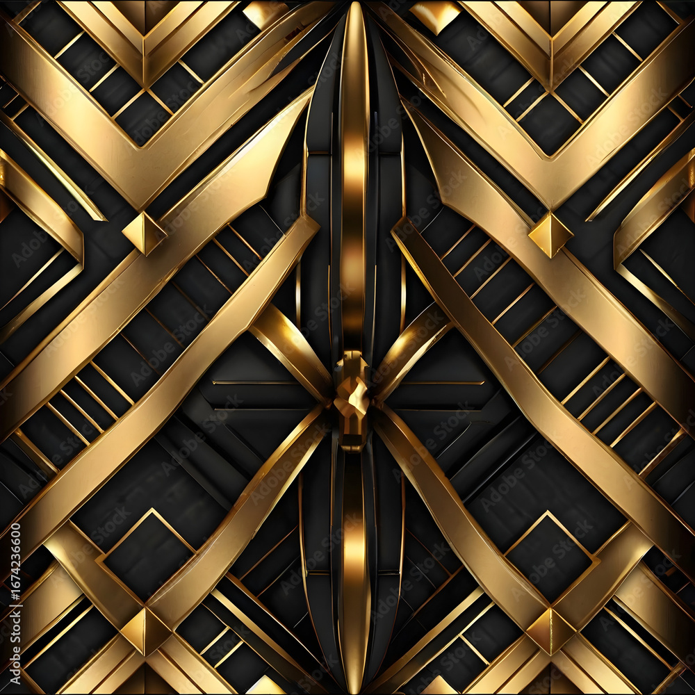 Fototapeta premium Luxury golden geometric abstract pattern