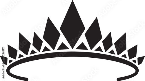 Ornate black crown with pointed gems tiara regal