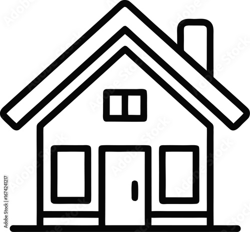 Mortgage outline icon vector on white background