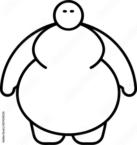 Fat outline icon vector on white background