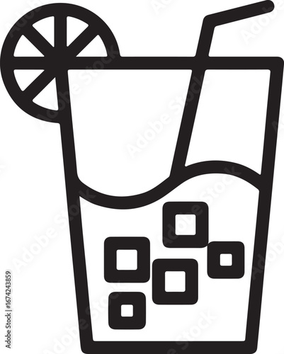 Cold drink icon style
