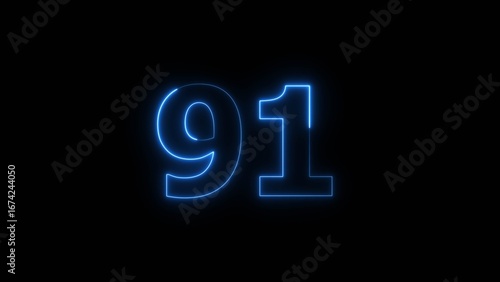 Free Download Neon business 91 number icon illustration background. Countdown number icon illustration. - GFXLoad
