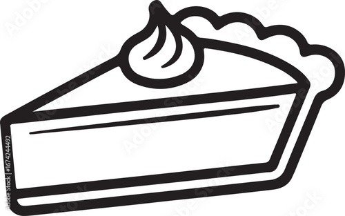 A doodle style icon showing cake slice
