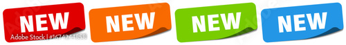 new sticker. new sticker set on white background