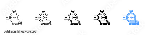 Fast Delivery Icon Different Style Outline Collection Set 