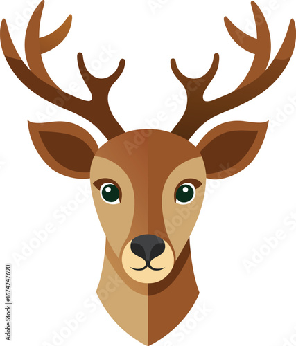 Detailed Reindeer Head Illustration with Antlers Perfect for Christmas Designs on transparent background illustration reindeer head antlers This