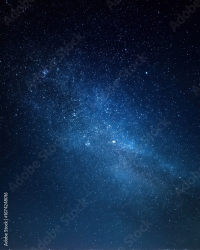 Milky Way visible night sky. Starry background for space, science and nature themes