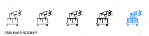 Product Marketing Icon Different Style Outline Collection Set 