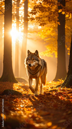 Wolfsrudel im Wald