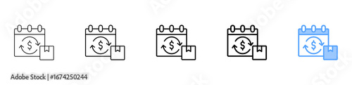 Subscription Product Icon Different Style Outline Collection Set 