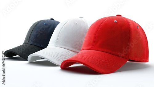 Wallpaper Mural Four baseball caps in assorted colors Torontodigital.ca