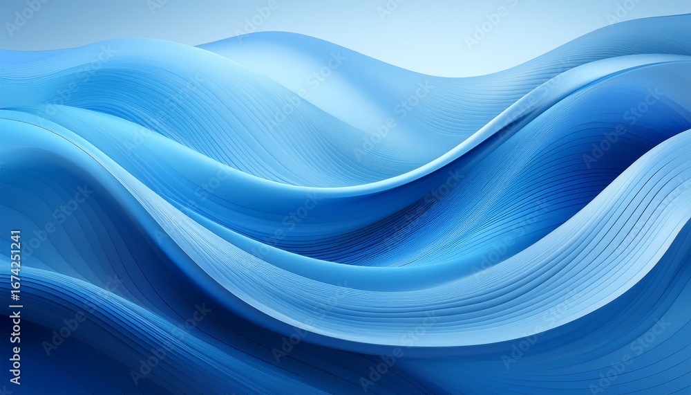 Fototapeta premium smooth blue waves create calming and minimalist background design