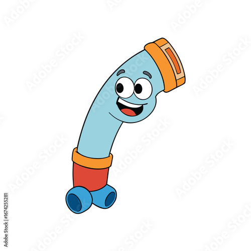 cartoon elbow joint on white background.eps