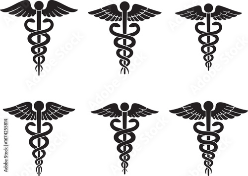 Six Variations of the Caduceus Medical Symbol