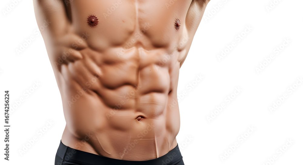Fototapeta premium Defined Abdominal Muscles of Athletic Man