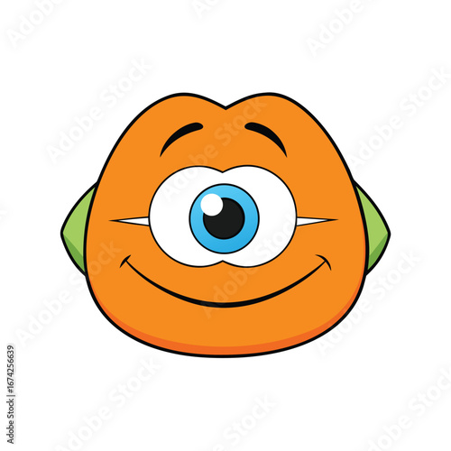 cartoon eye blinking on white background.eps