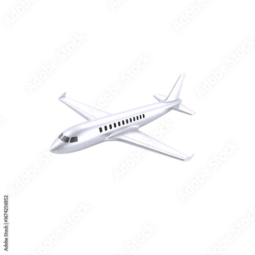 Wallpaper Mural modern passenger airplane in white color flying in the sky side view representing aviation travel, international flights, and global air transport design Torontodigital.ca