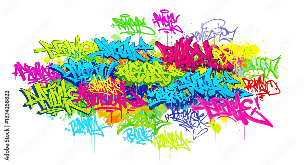 Fototapeta premium Colorful Graffiti Art Vector Illustration