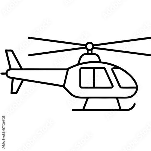 Rotor Blade Helicopter Outline Icon