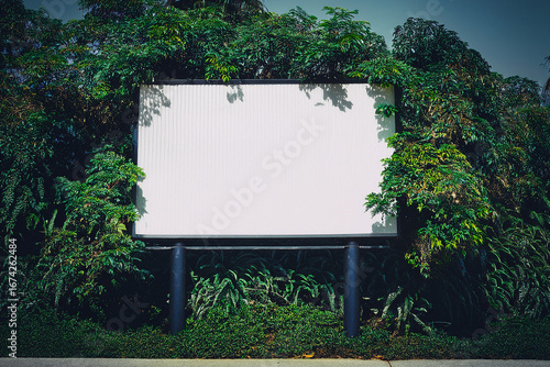blank billboard on the grass