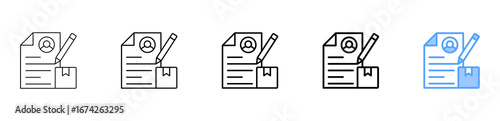Product Resume Icon Different Style Outline Collection Set 