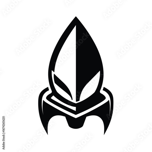 Futuristic Rocket Ship Logo with Geometric Design for Space Exploration and Technology Branding