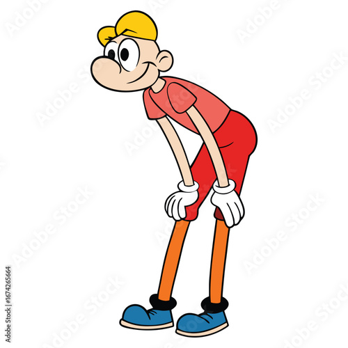 cartoon knee bent on white background.eps