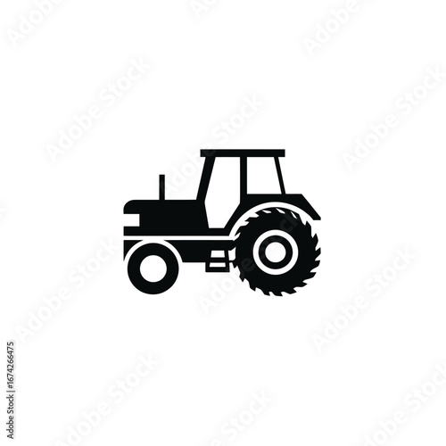Iconic Tractor Silhouette A Versatile Agricultural Machine Symbol