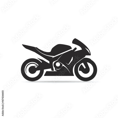 Clean vector illustration of a high-performance sport motorcycle, symbolizing rapid movement, freedom, and the thrill of the open road through its sleek silhouette