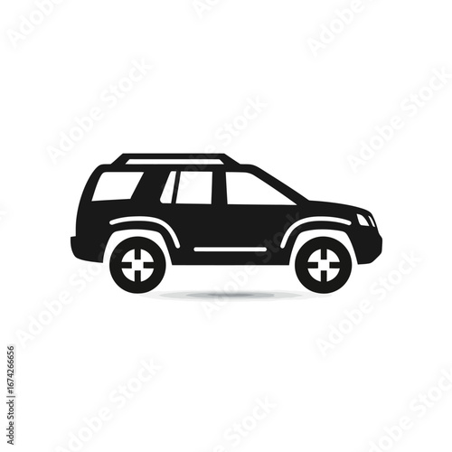 SUV Icon Black Silhouette of a Sport Utility Vehicle