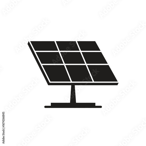 Solar Panel Icon Sustainable Energy and Renewable Technology Vector Illustration