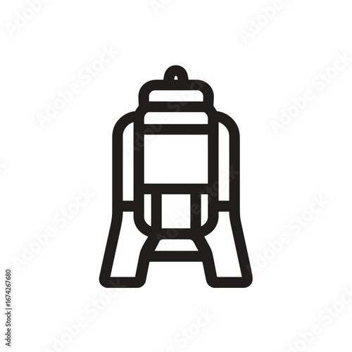 Industrial Water Heater or Boiler Unit Line Drawing Icon with a Modern Aesthetic