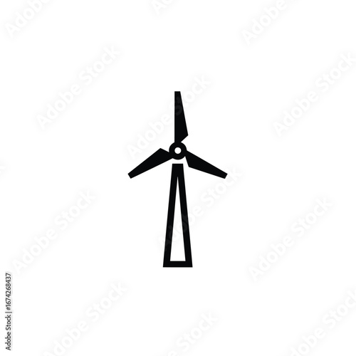 Minimalist Wind Turbine Icon for Sustainable Energy and Eco-Friendly Solutions