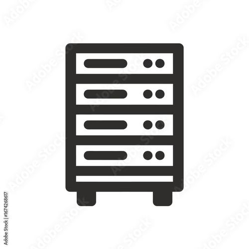 Data Server Icon A Simple Graphic Depicting a Rack Server for IT and Technology Concepts