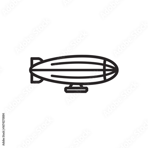 A sleek and simple line art illustration depicting a classic airship, symbolizing advancements in early aviation and the grandeur of sky exploration and innovation
