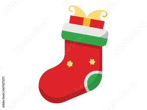 Christmas stocking vector isolated on white background