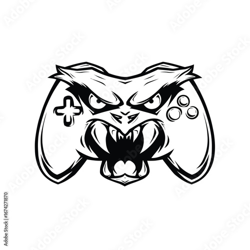 Gaming Console Monster Face Aggressive Game Controller Design for Gamers and Enthusiasts