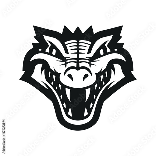 Bold Crocodile Head Mascot Logo Design for Sports Team