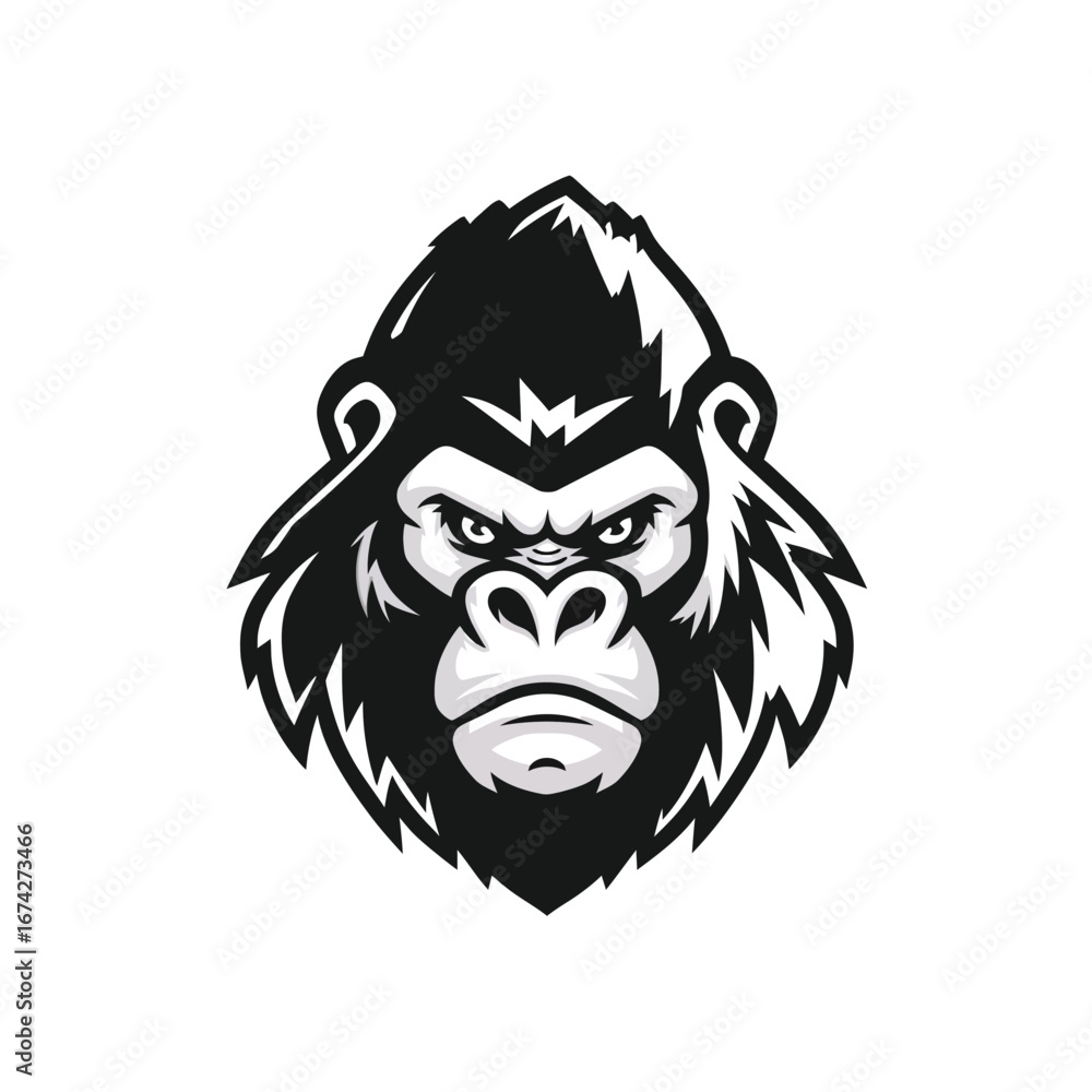 Fototapeta premium Powerful Gorilla Head Mascot Logo Design