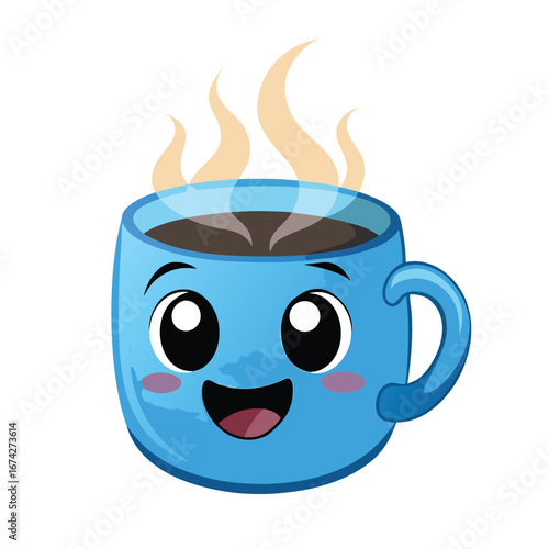 A steamy hot cup of coffee, a perfect symbol for a cozy breakfast or a much-needed break