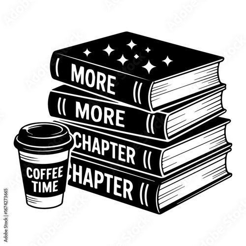 One More Chapter Book Lover Reading Typography