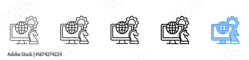 Wallpaper Mural It Strategy Icon Different Style Outline Collection Set  Torontodigital.ca