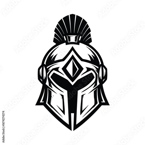 A striking stylized warrior helmet illustration, embodying the timeless spirit of courage and formidable protection. This ancient symbol represents unwavering strength and valor
