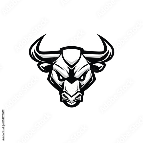 Bold Bull Head Vector Mascot Logo