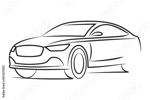 Modern Car Line Art Design Sleek Vehicle Illustration Automotive Industry Graphic Representation Transportation Minimalist Aesthetic Creative Expression Car Enthusiast Artwork