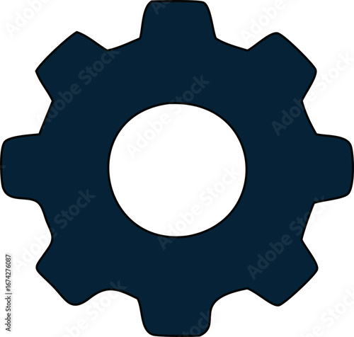 Flat design settings icon with a gear and tool combination. Ideal for IT services, configuration pages, and digital applications.