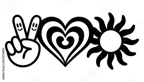 Abstract Love and Sunshine Artistic Heart Logo Design