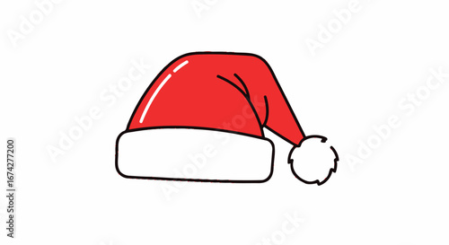 Whimsical santa claus hat vector illustration for festive december celebrations and traditions