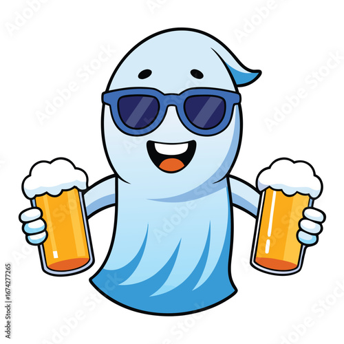 Vector illustration of a beer mug with foam